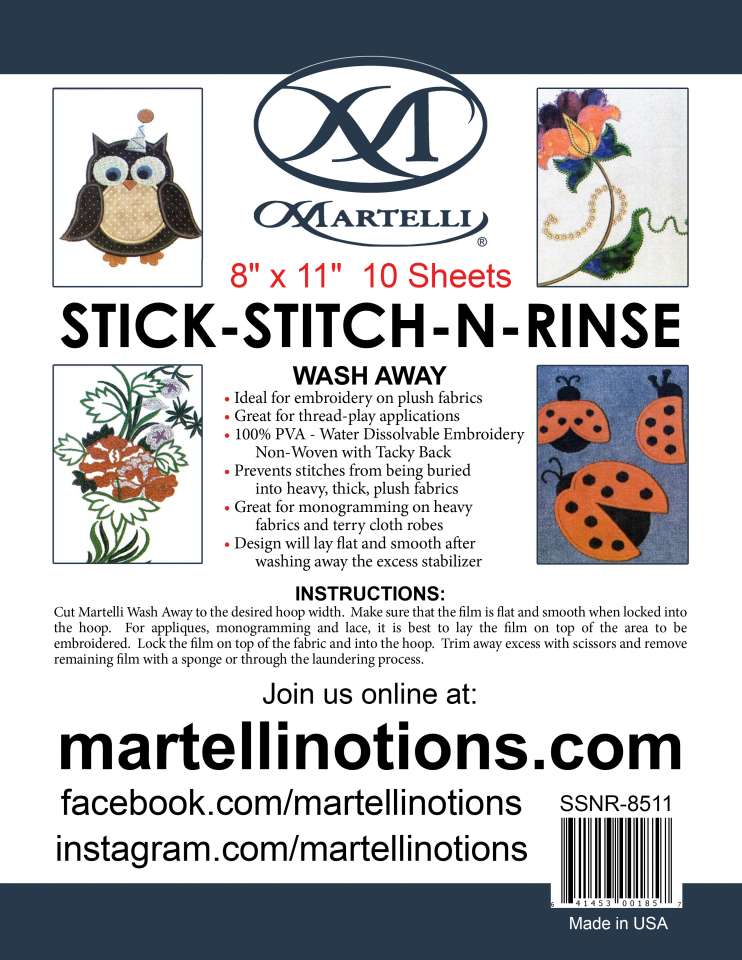Stick-Stitch-N-Rinse